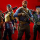 Promo art featuring the main cast from Back 4 Blood standing in front of a red background while holding guns.